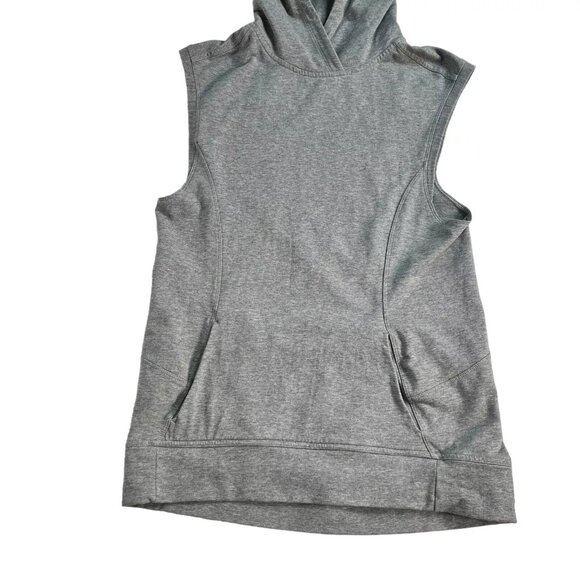 Lululemon Womens Light Gray Pocket Sleeveless Running Pullover Hoodie Size 4 - Picture 5 of 12